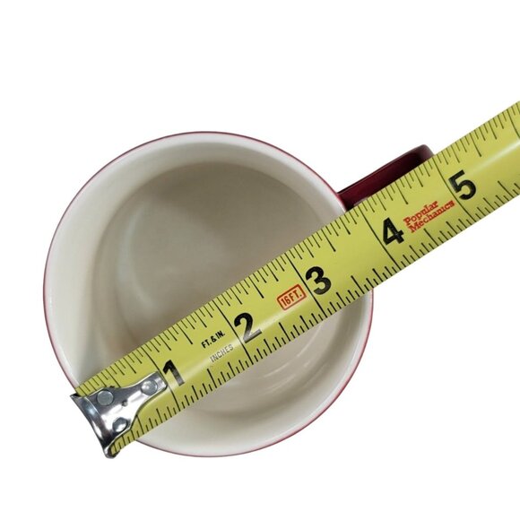 Starbucks Embossed Mug Red Stackable Classic Spell Out Logo New Bone China 2012 - Picture 9 of 10